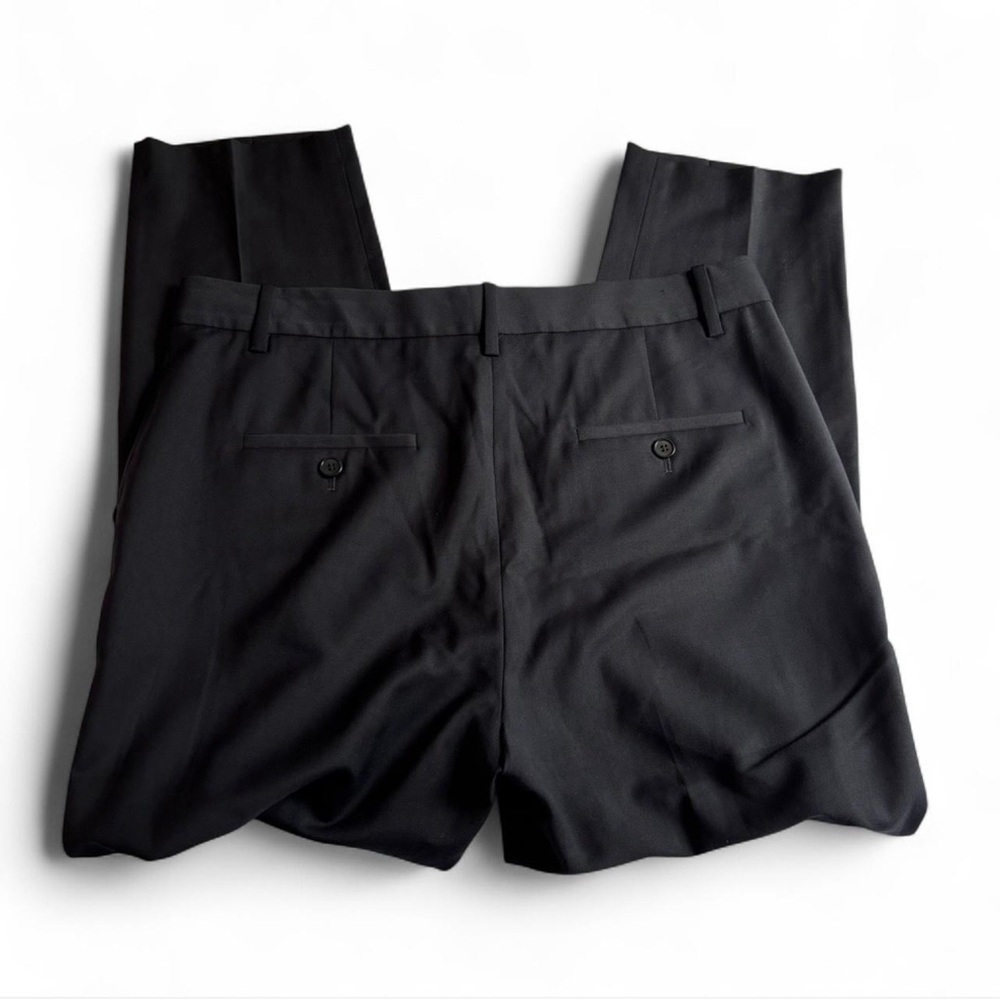 Theory Trecca 2 Black Dress Pants 10 Wool Blend Mid Rise Straight Leg Career - Picture 3 of 6
